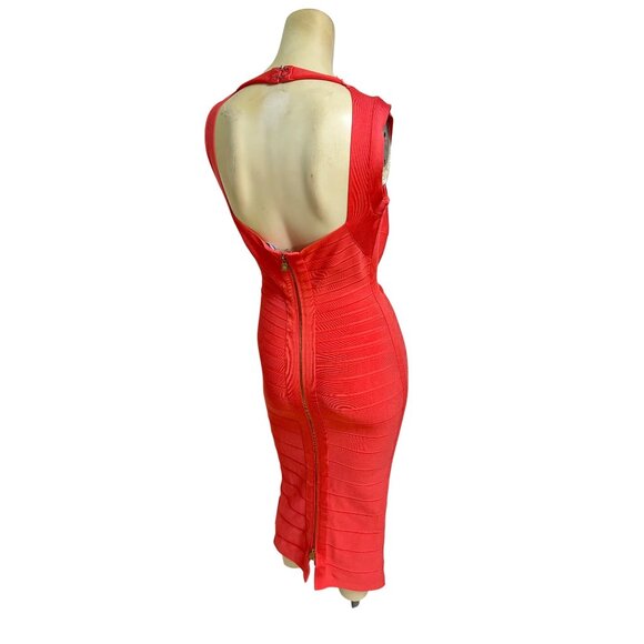 Authentic Herve Leger "SARAI" Hibiscus Halter Bandage Dress - $1,050 Small 2 4 - Picture 5 of 10